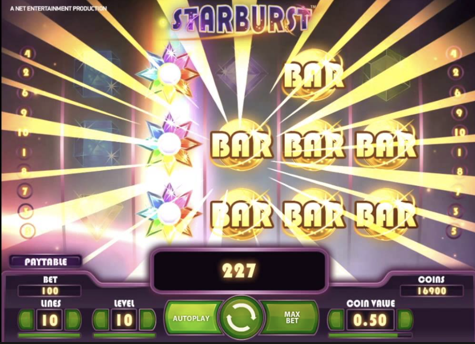 Image of Starburst slot in gameplay