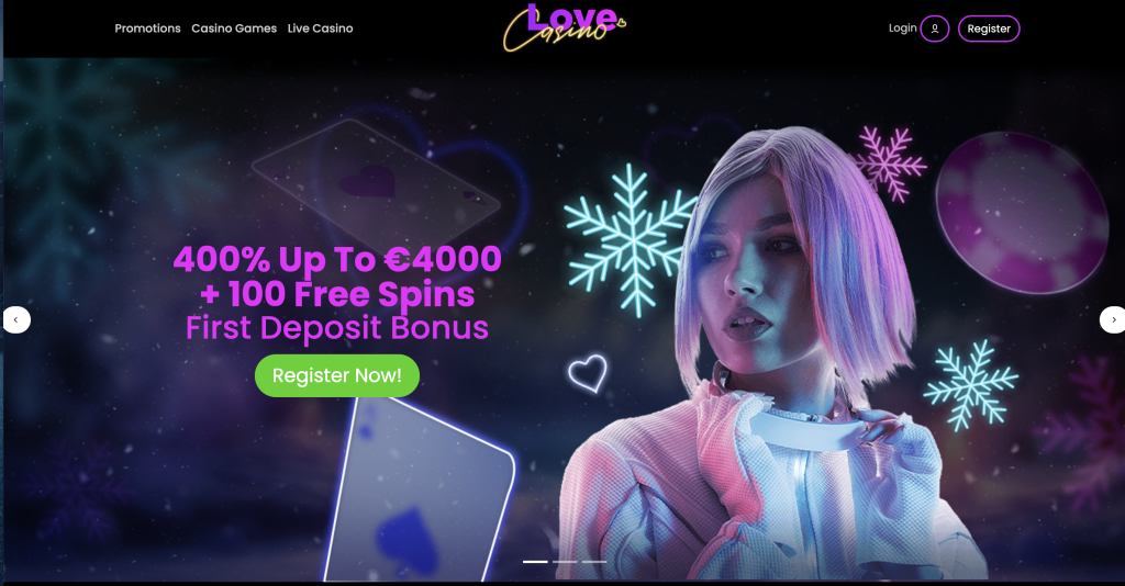 Image of Love Casino website