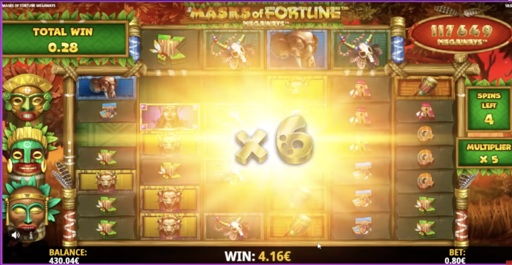 Image of Masks of fortune slot gameplay