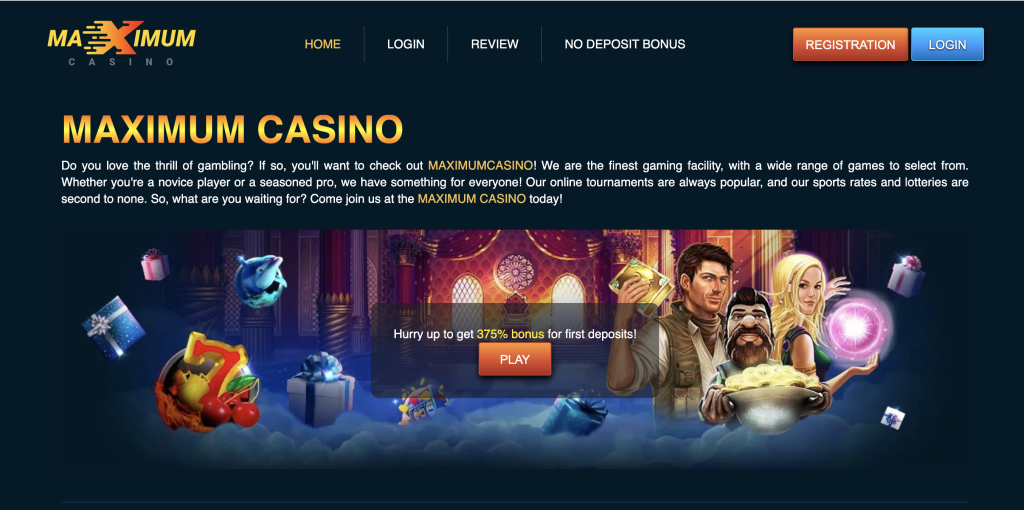 Image of Maximum Casino website