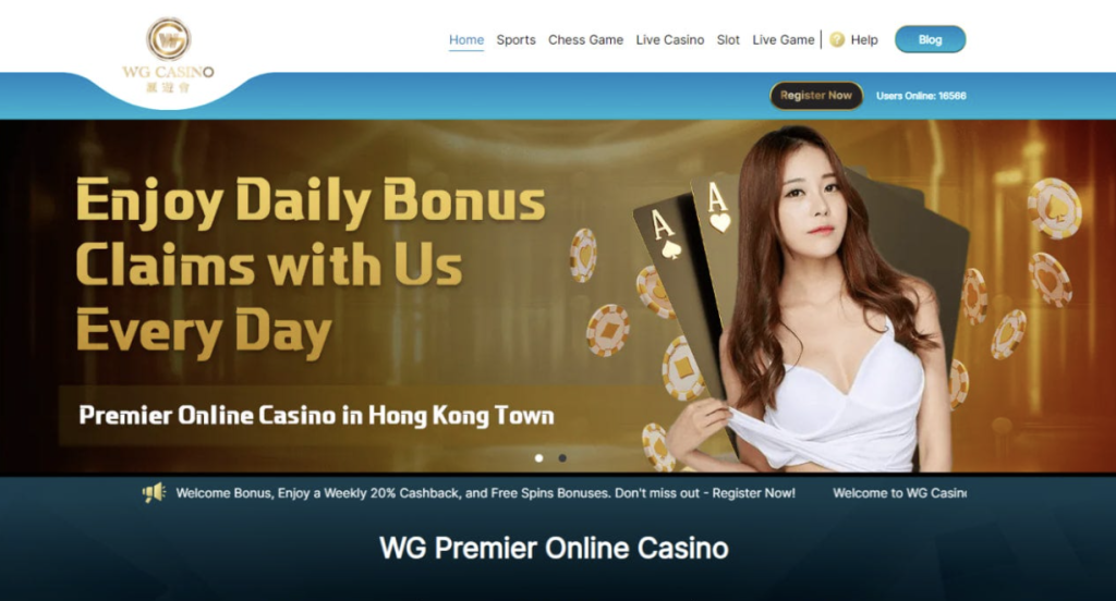 Image of WG Casino website