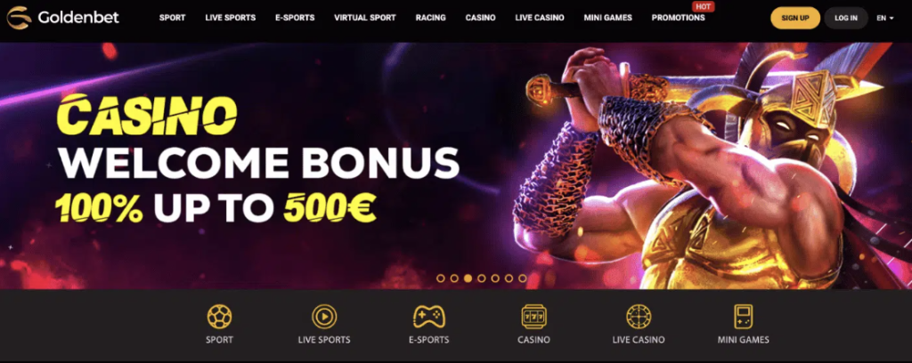 image of goldenbet casino website