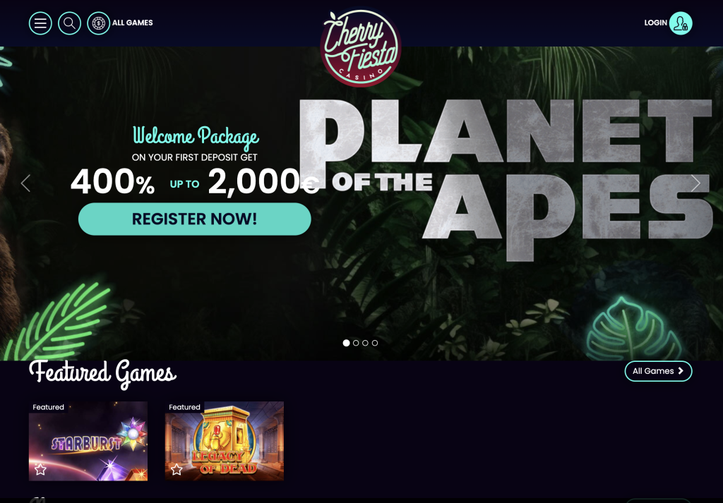 image of cherry fiesta casino website